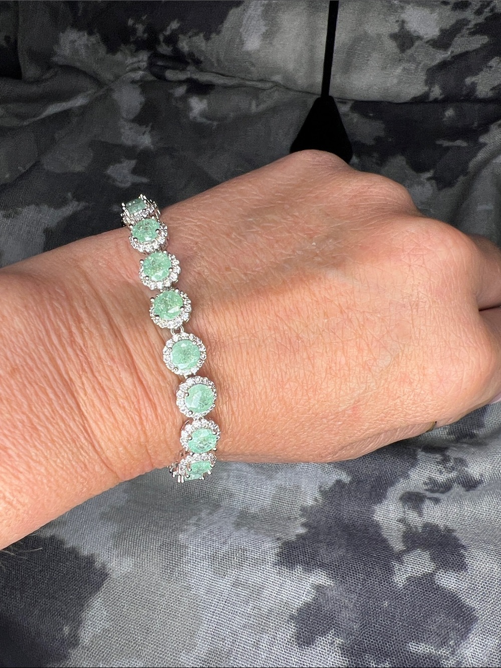 Elegant Green Gemstone Tennis Bracelet - Women Jewelry